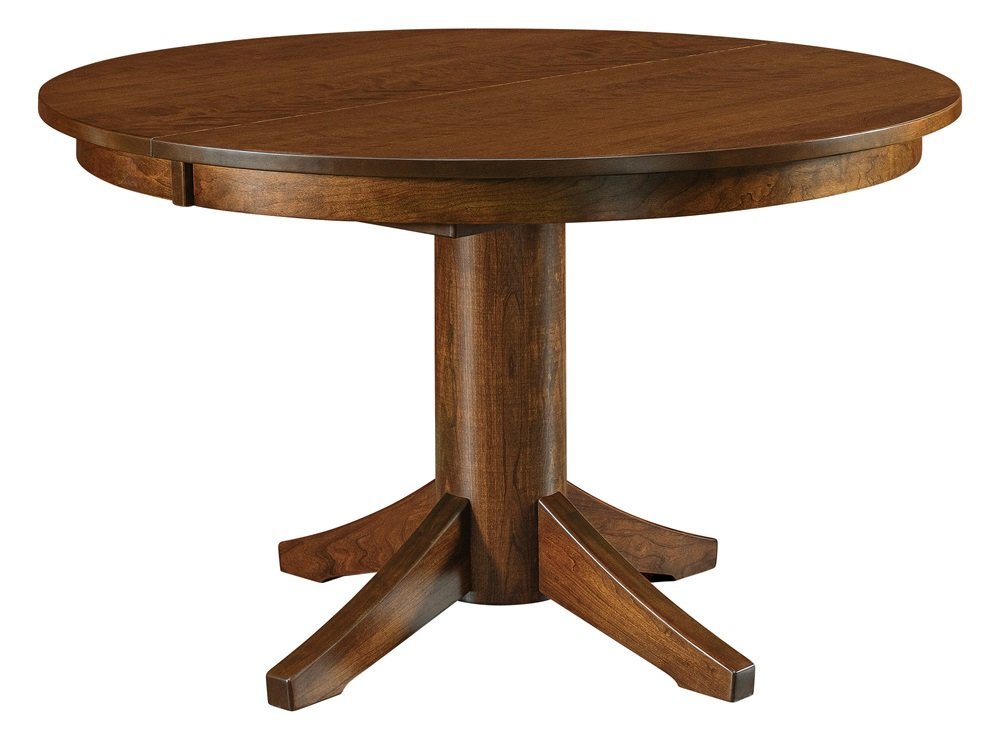 Contemporary Amish Crafted Dining Table | Solid Wood Pedestal