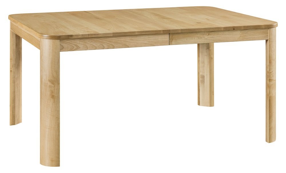 Minimalist Amish Solid Wood Dining Table | Rounded Post Legs