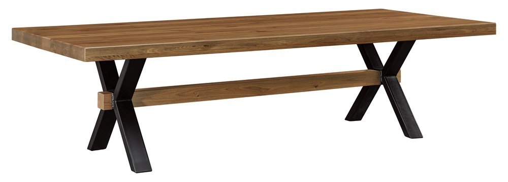 Solid Hardwood Large Trestle Dining Table - Amish Handcrafted