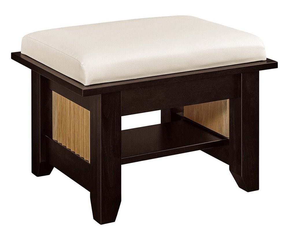 Amish Handcrafted Modern Ottoman | Upholstered Footrest