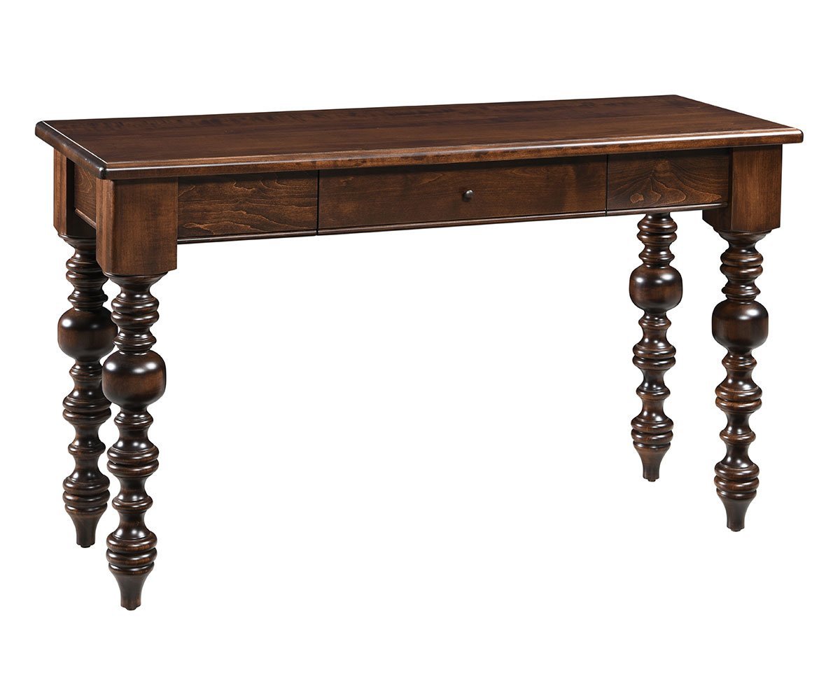 Solid Wood Console Entryway Table | Turned Legs Amish Made