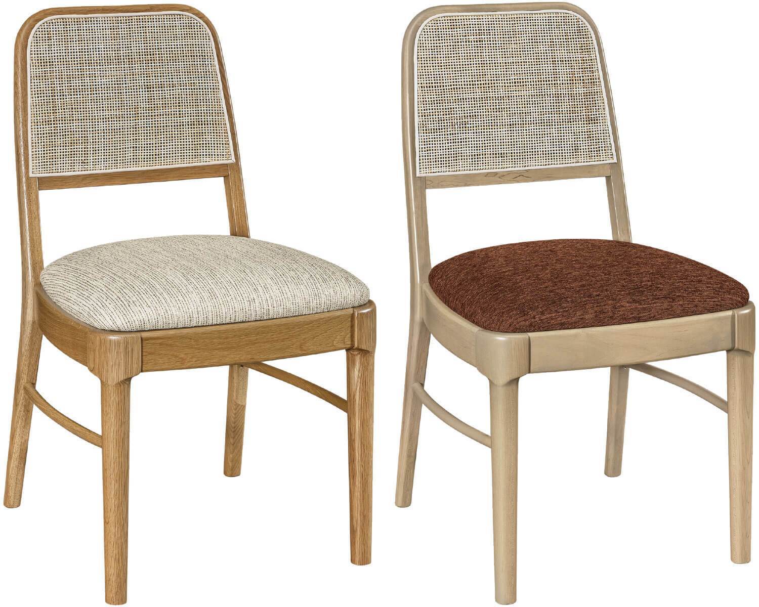 Modern Cane Back Dining Chair | Amish Handcrafted Solid Wood