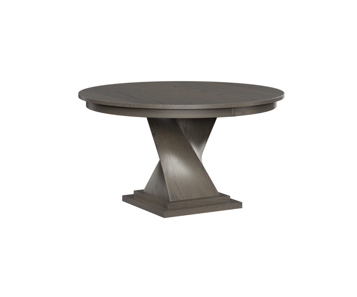 Curved Single-Pedestal Solid-Top Round Table - Buy As Pictured from