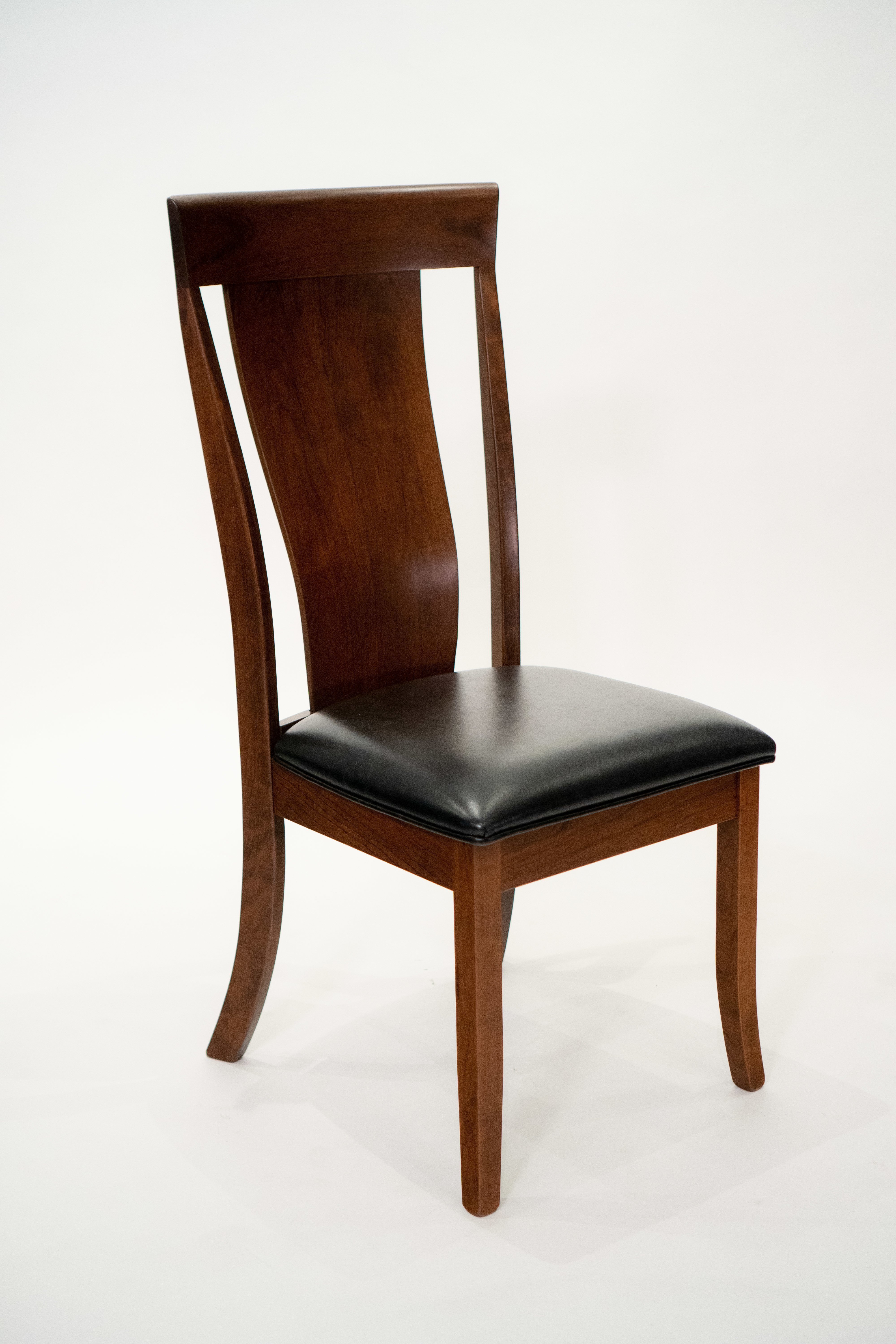 Bloomington Dining Chair with Black Leather Seat |
