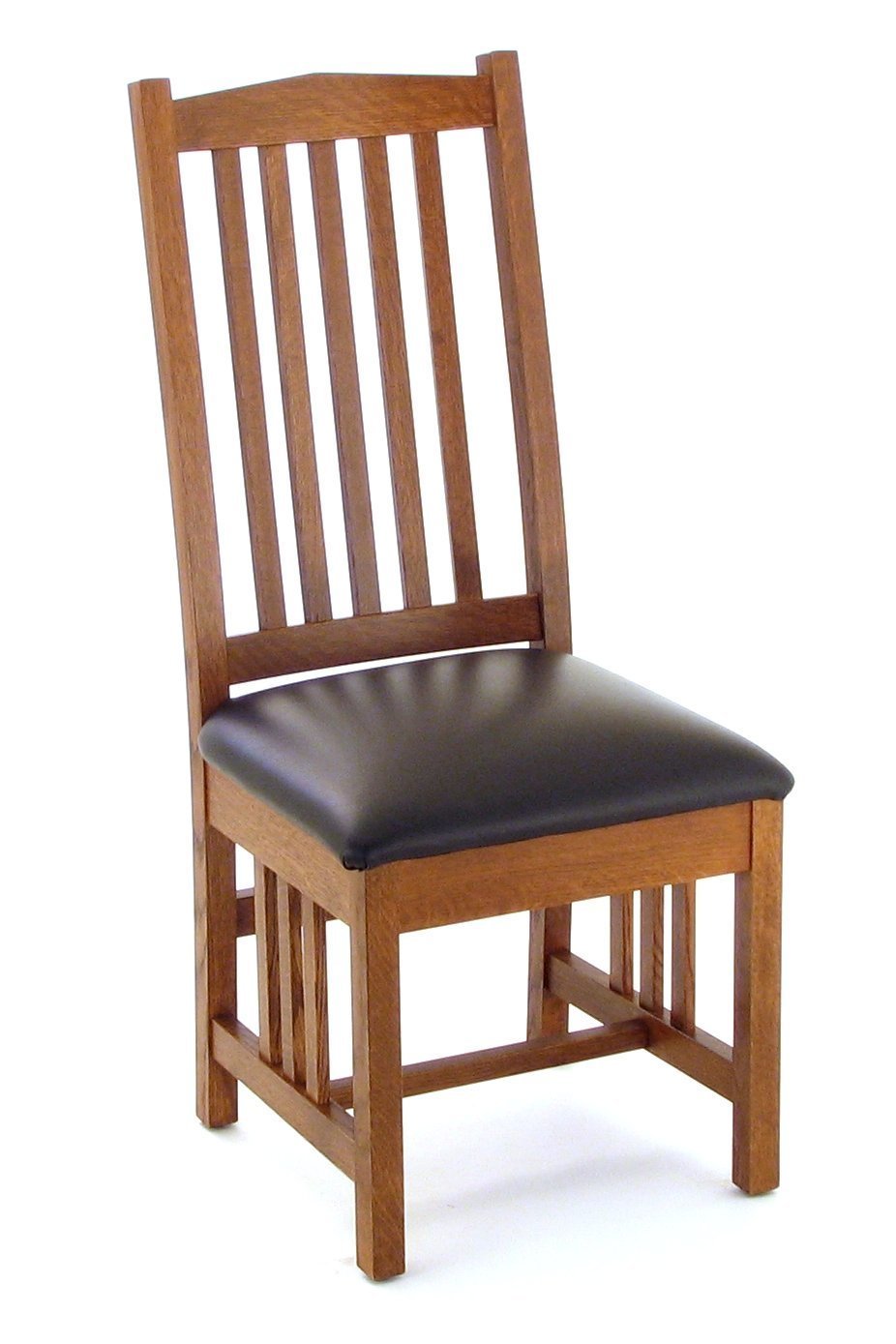 Mission Dining Chair with Black Leather Seat |