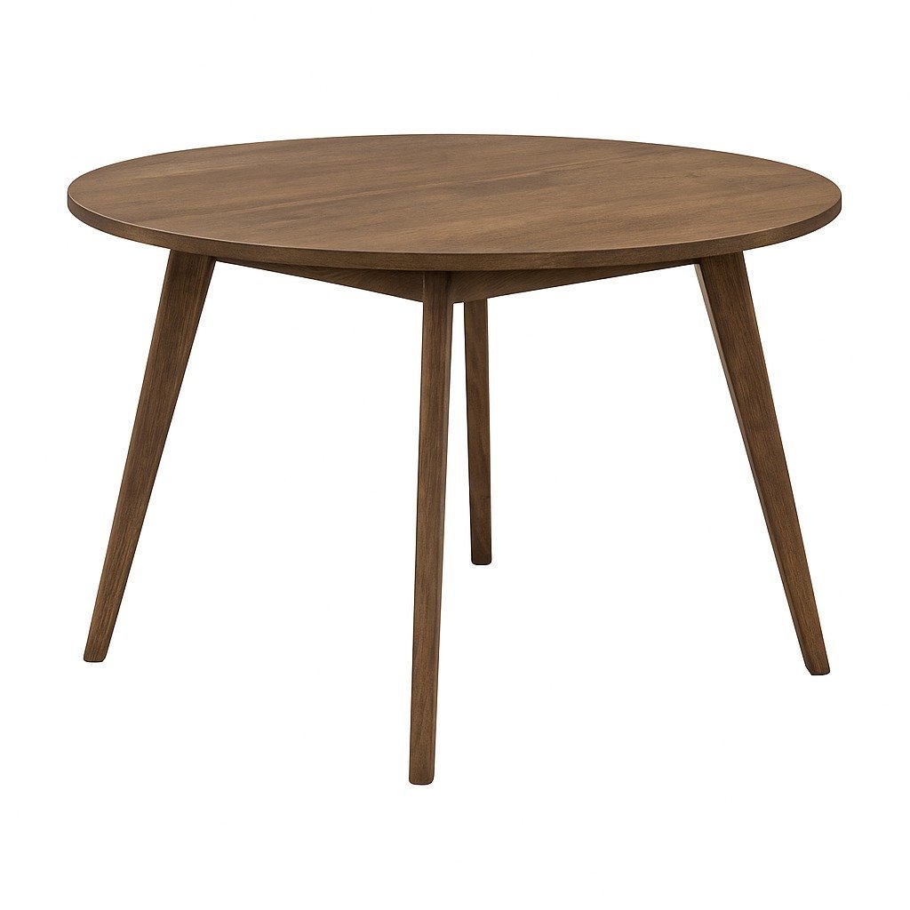 Solid Wood Modern Round Dining Table with Legs | Amish Handcrafted
