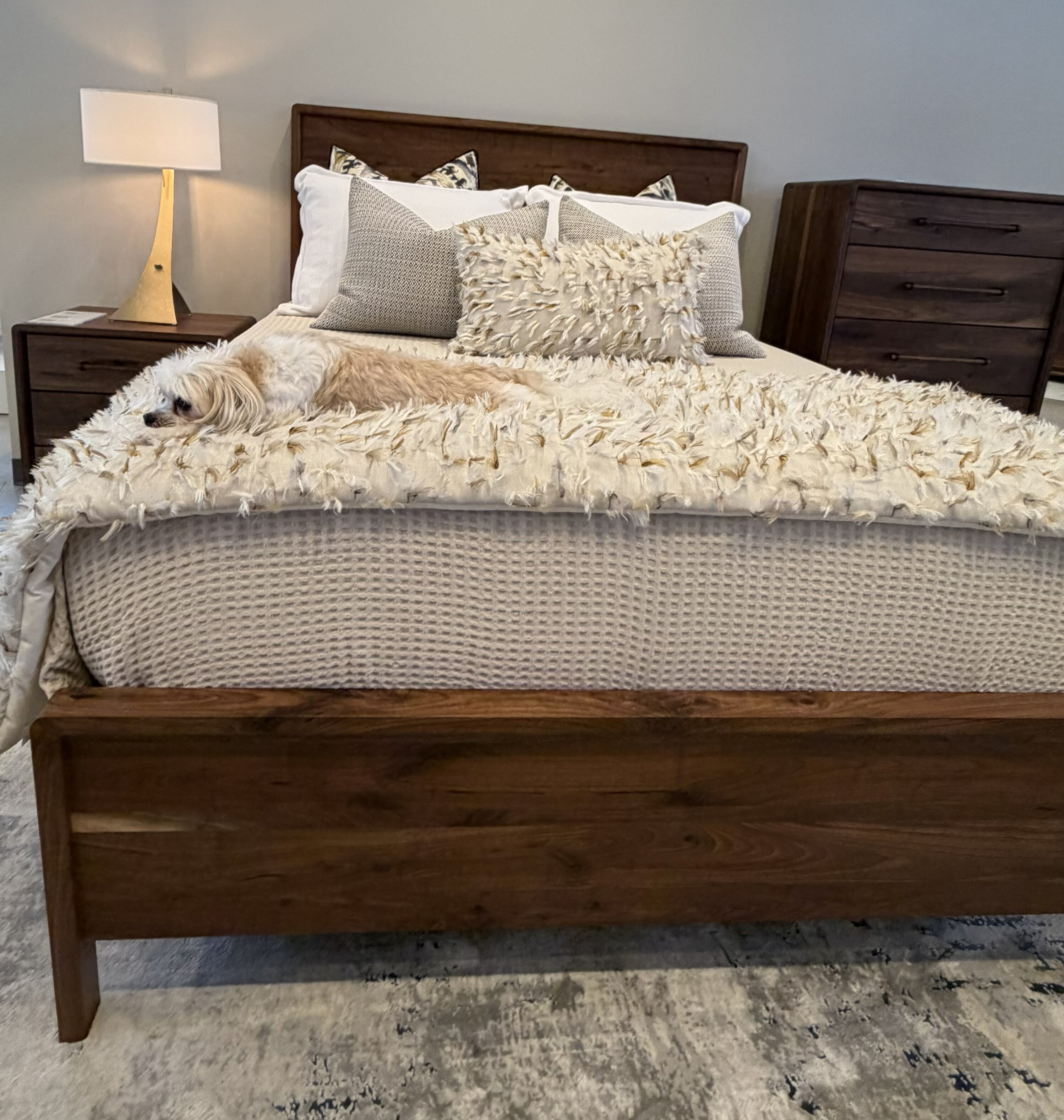 Scandinavian Style Panel Bed | Amish Made Solid Wood Modern Bed
