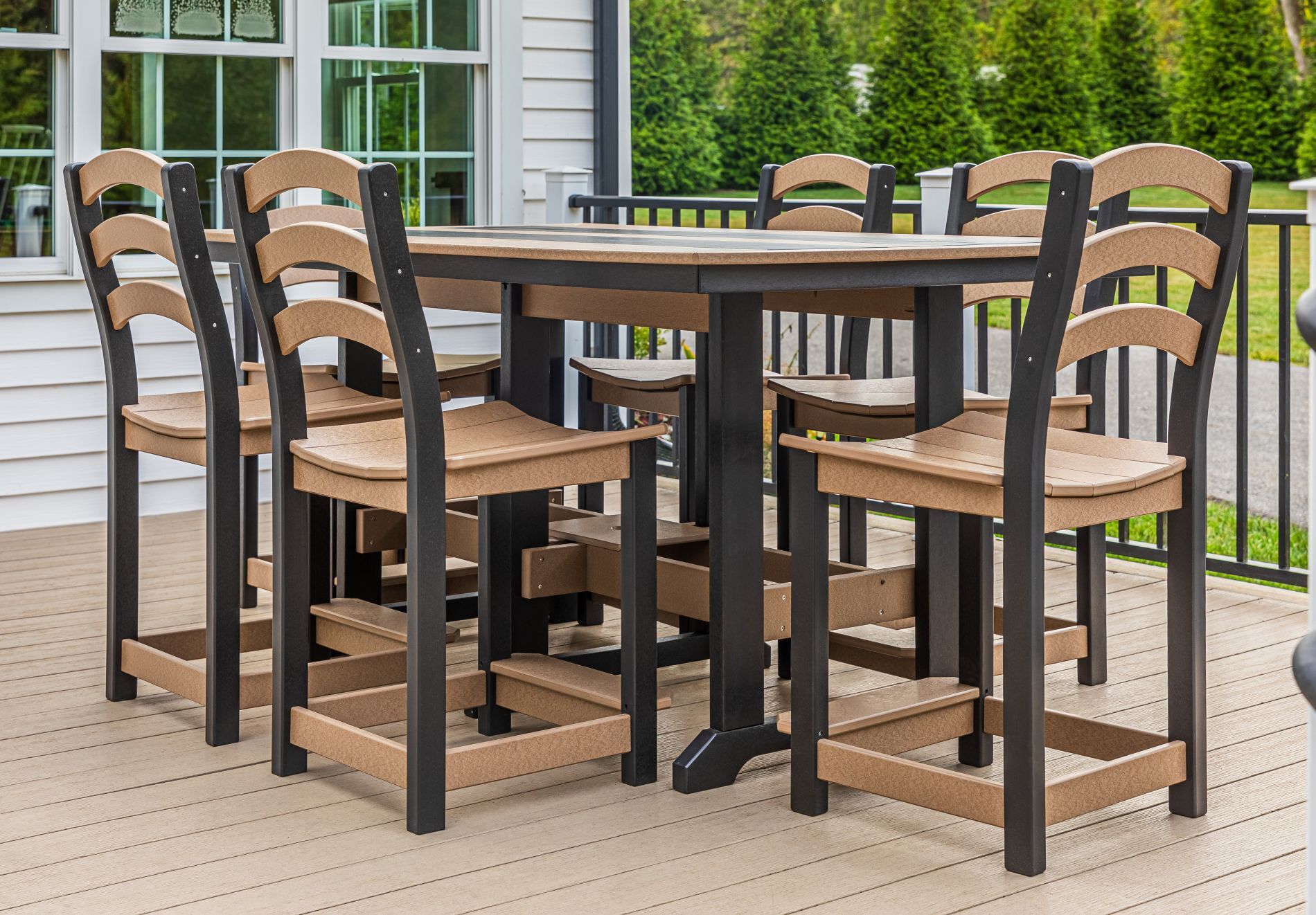 Outdoor Counter Set Poly Outdoor Seabreak Counter Table Set from DutchCrafters Amish