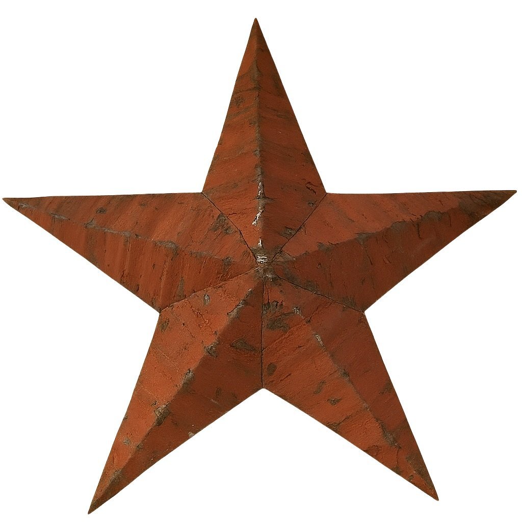 Large Tin Rustic Barn Star Wall Decor - Amish Handcrafted