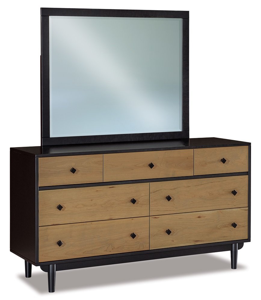 Amish Madelyn Mid-Century Modern Dresser with Optional Mirror - Choose Size