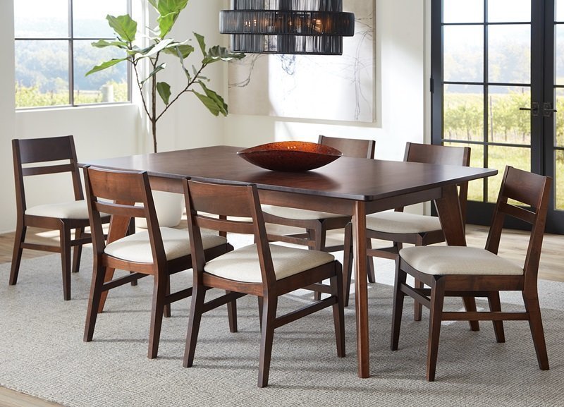 Amish Handcrafted Modern Dining Set | Sleek Solid Wood Table