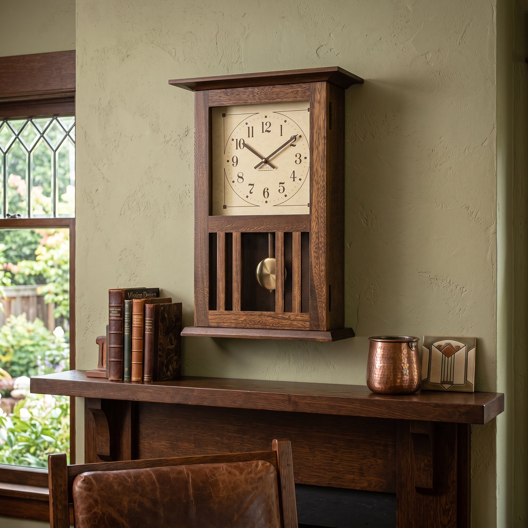 Mission Wall Clock - Quick Ship | DutchCrafters Amish Furniture