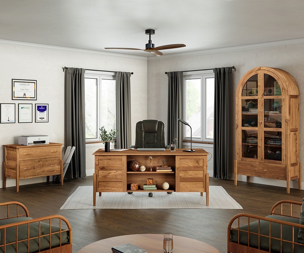 Office Decatur Set Bellevue Mid-Century 3-Piece Office Set from DutchCrafters Amish