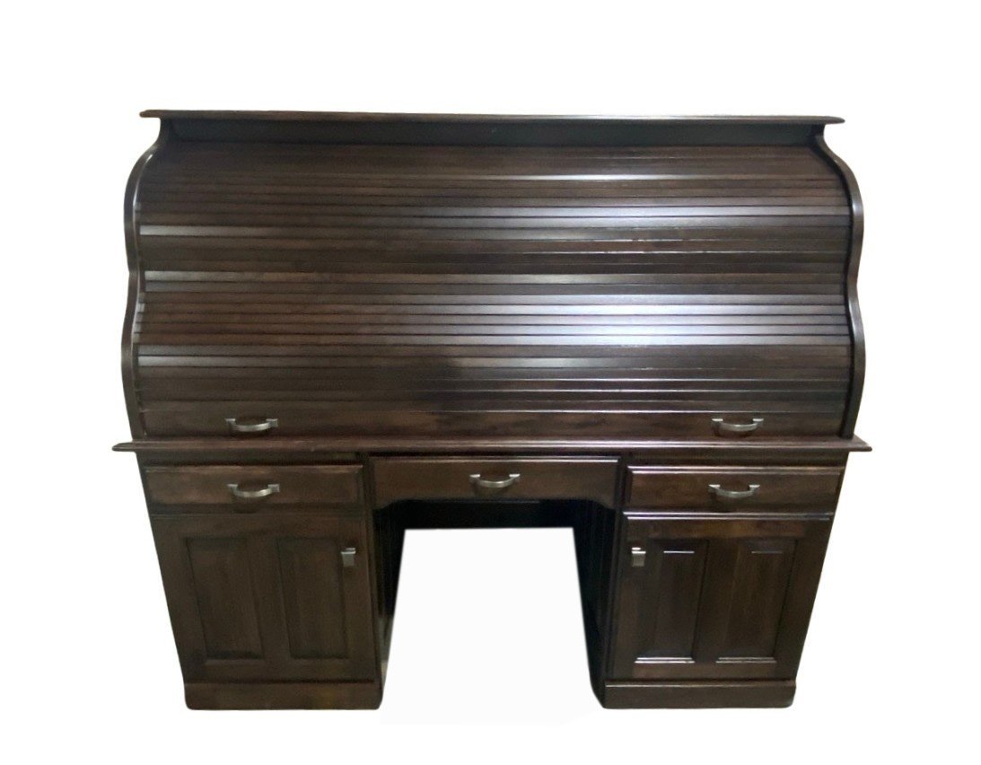 Solid Wood Hickory Rolltop Desk – Amish Office Furniture