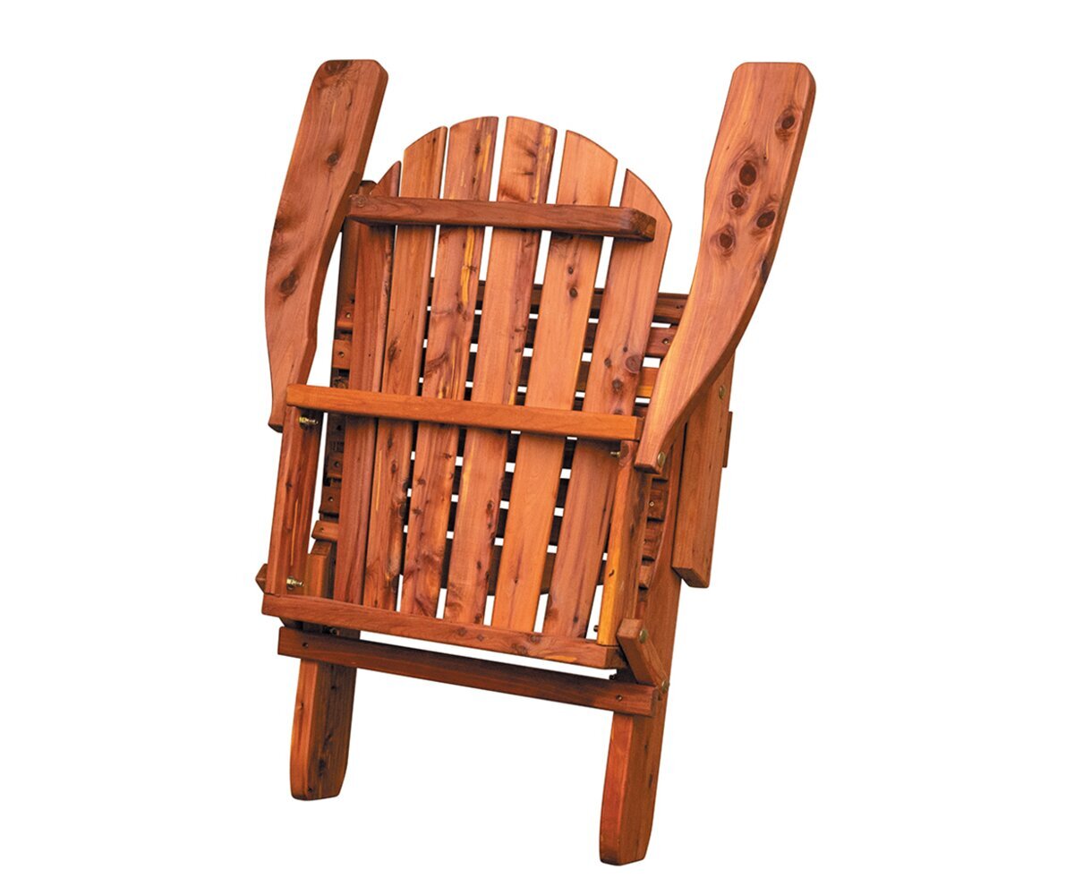 Amish Made Cedar Folding Adirondack Chair – Solid Wood Outdoor Patio
