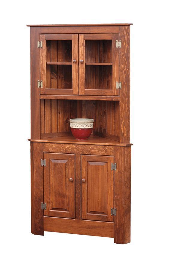 Farmhouse Pine Corner Hutch from DutchCrafters Amish Furniture