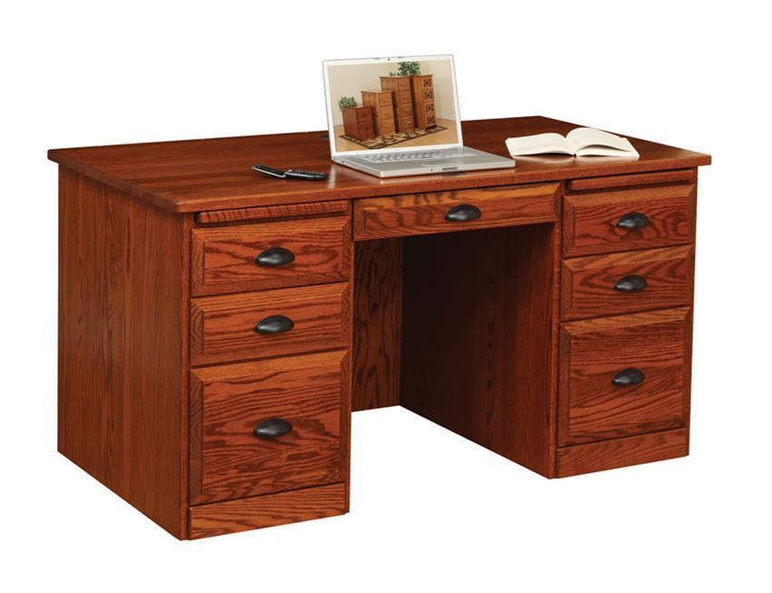 Flat Top Desk with Raised Panel Back from DutchCrafters