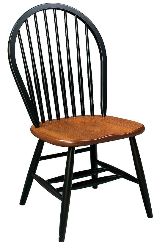 Amish Crafted Black Windsor Chair | Solid Wood Kitchen & Dining Room