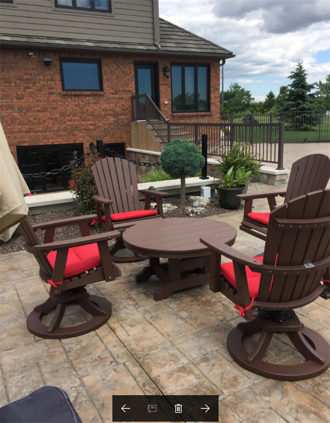 Berlin Gardens ComfoBack Outdoor Swivel Rocker Poly Dining Chair