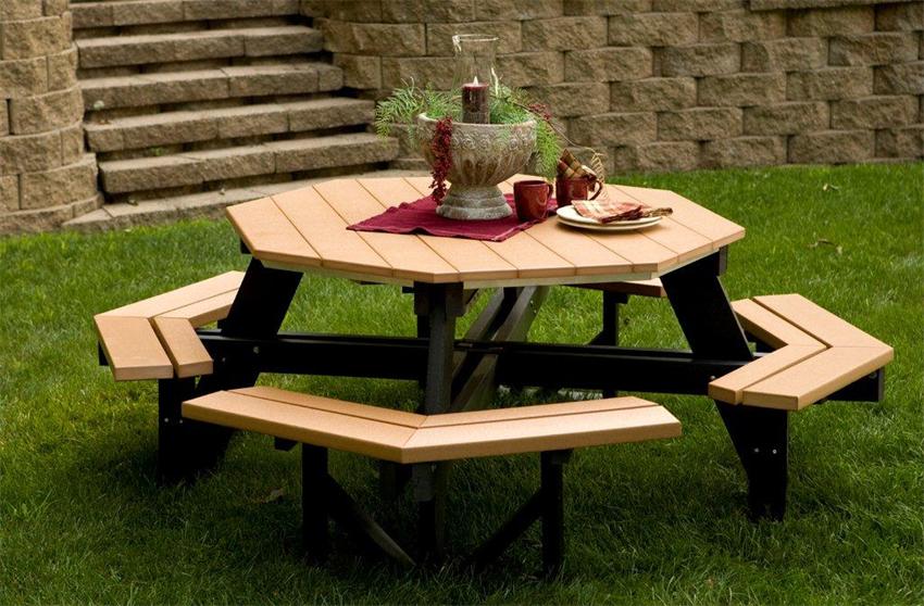 Berlin Gardens Octagon Picnic Table From DutchCrafters Amish Furniture - Berlin Gardens Octagon Picnic Table From DutchCrafters Amish Furniture