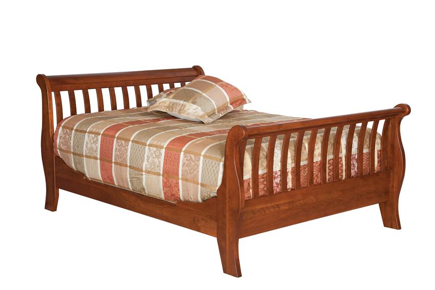Amish Slatted Sleigh Bed from DutchCrafters Amish Furniture