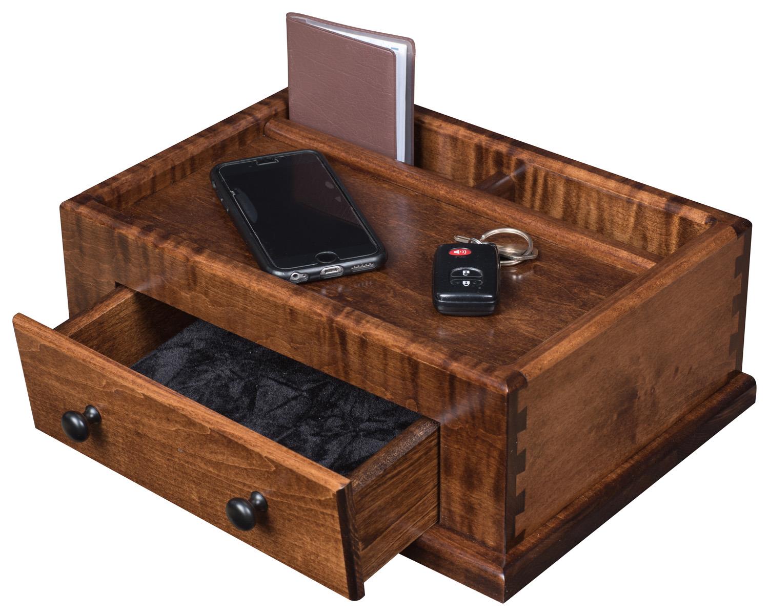 Cherry or Oak Men's Valet Box from DutchCrafters Amish 