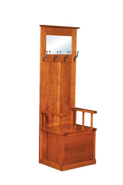Heritage Mission Hall Tree Bench from DutchCrafters Amish Furniture