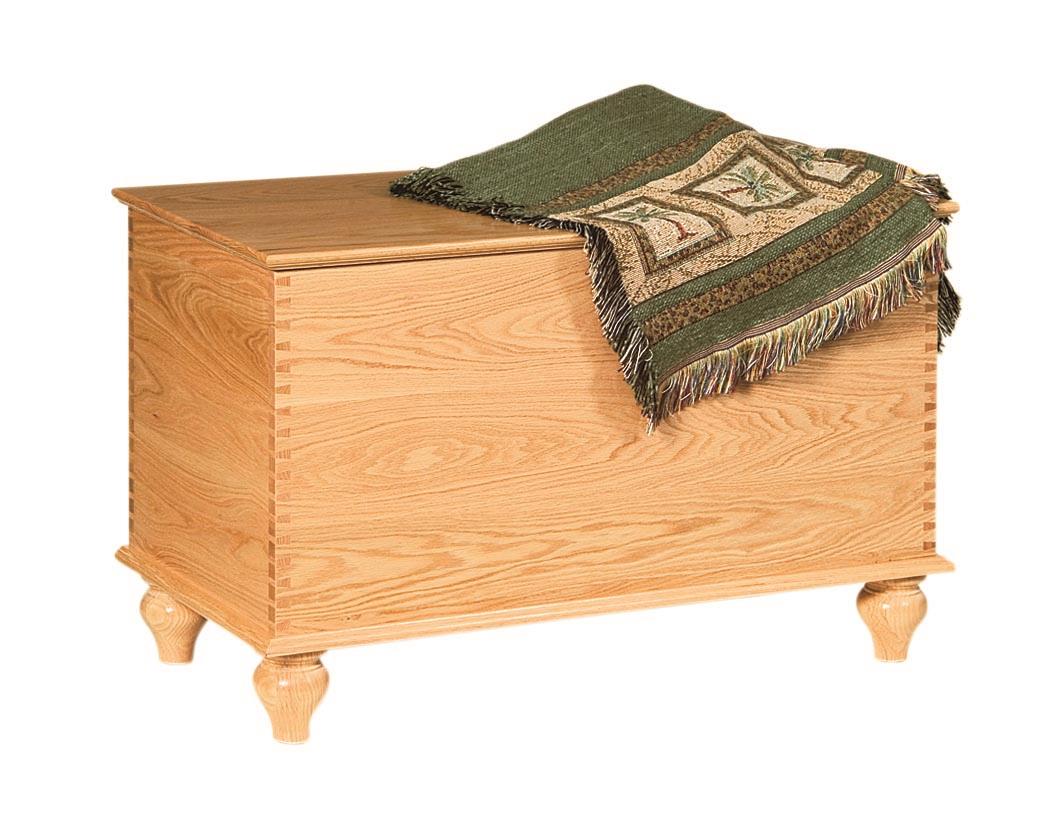 Amish Large Oak Hope Chest with Tulip Feet from DutchCrafters Amish