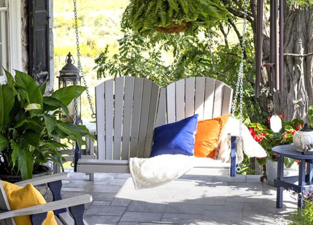 FanBack Poly Porch Swing from DutchCrafters Amish Furniture