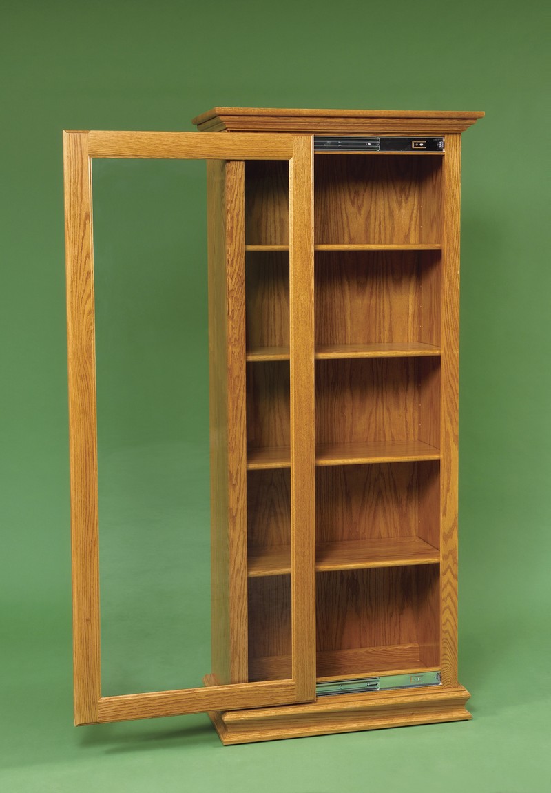 Amish Sliding Door Bookcase