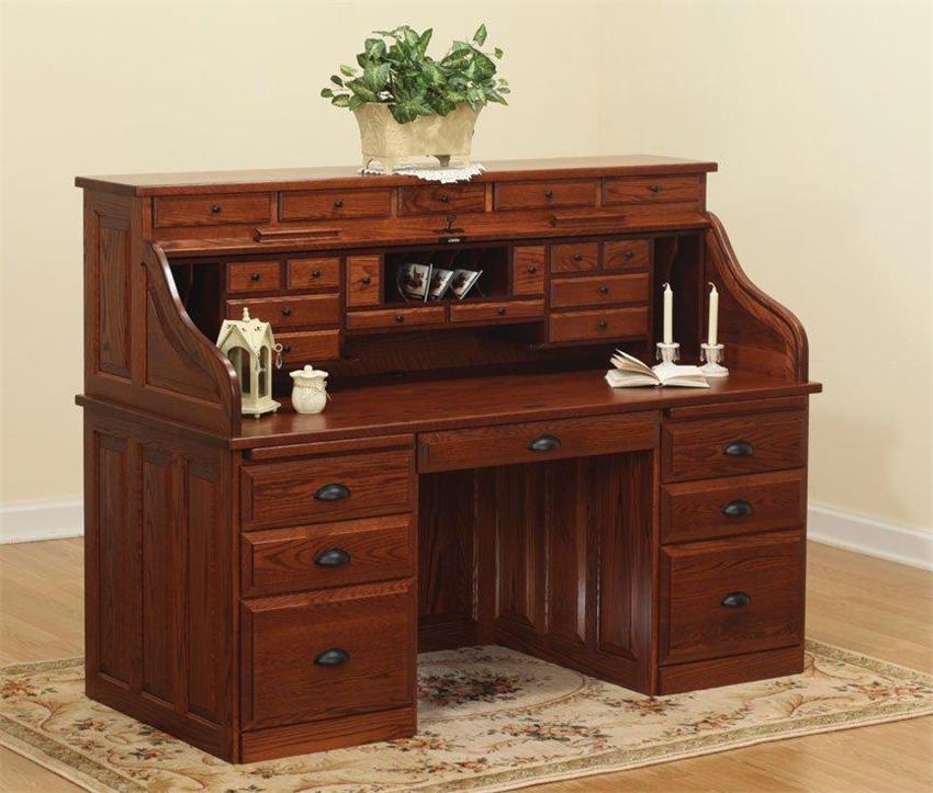 Amish Country Style Roll Top Desk by DutchCrafters