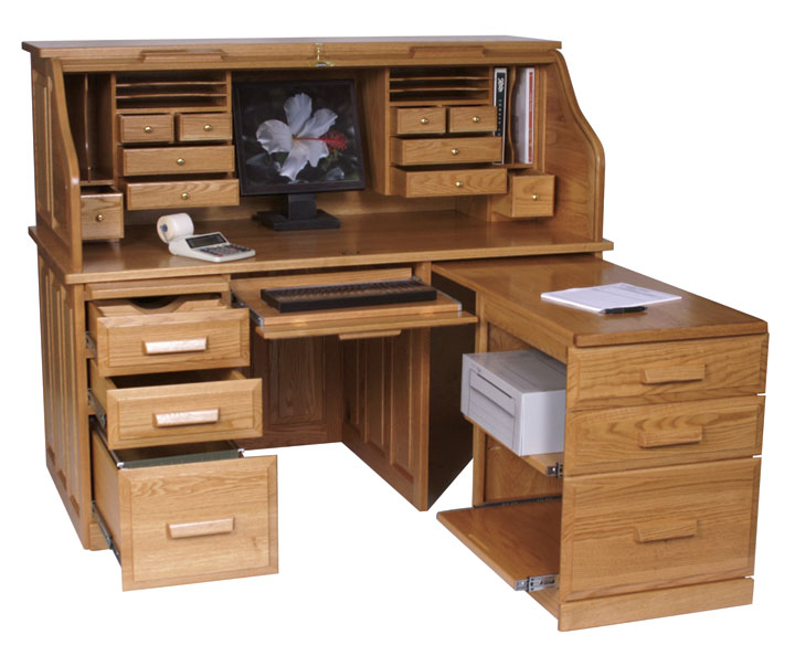 Computer Roll Top Desk With Pull Out Return From Dutchcrafters Amish