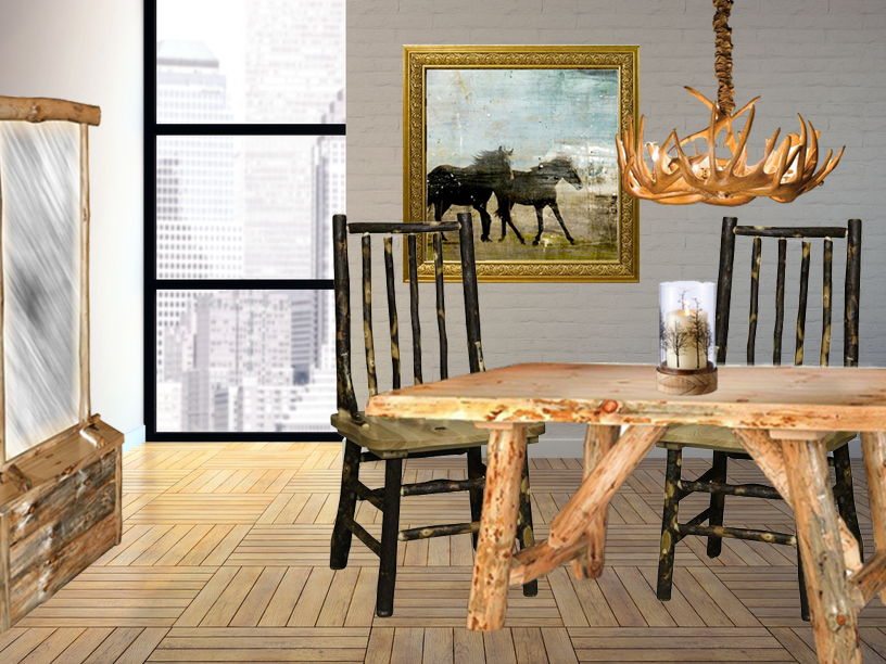 Amish Rustic Pine Dining Table