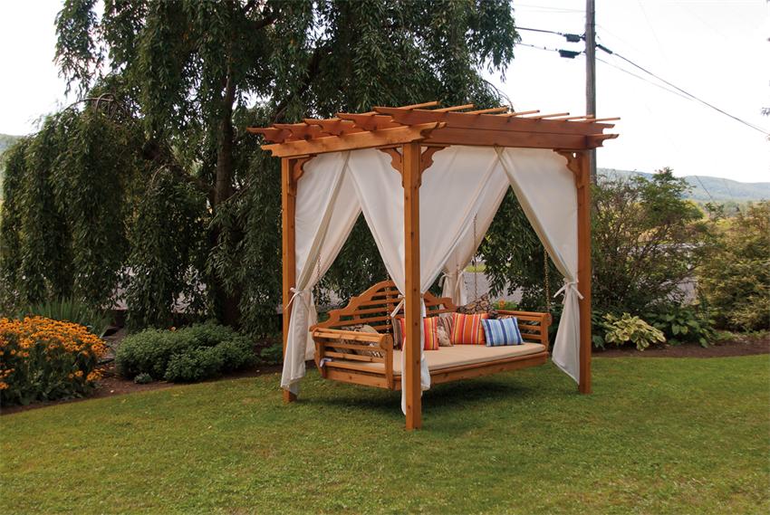 Amish Cedar Wood 75 Marlboro Single Mattress Swing Bed From