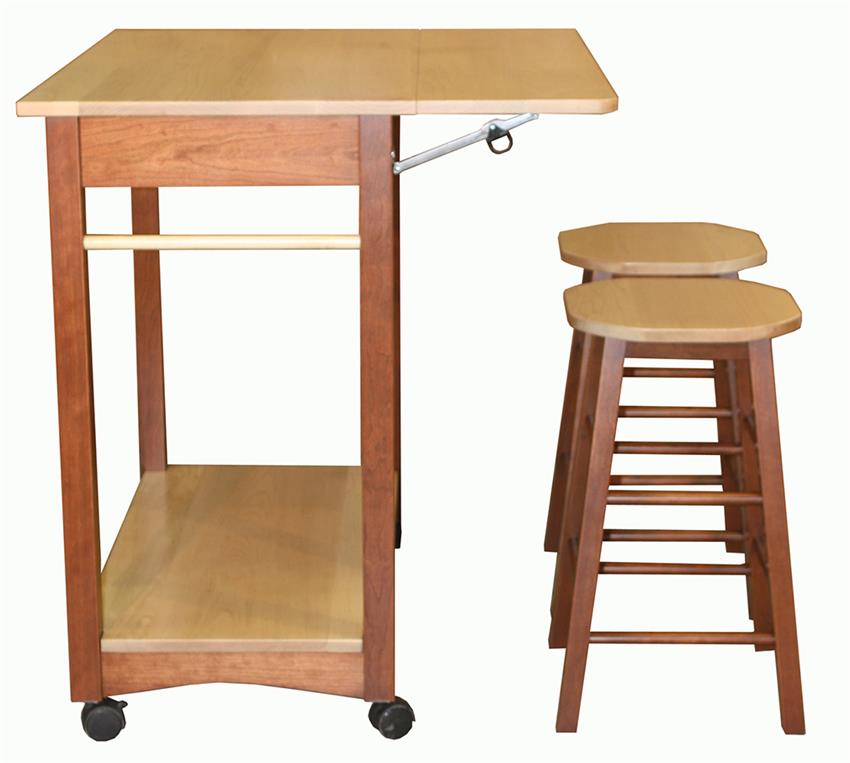 Drop Leaf Kitchen Island With Bar Stools From Dutchcrafters