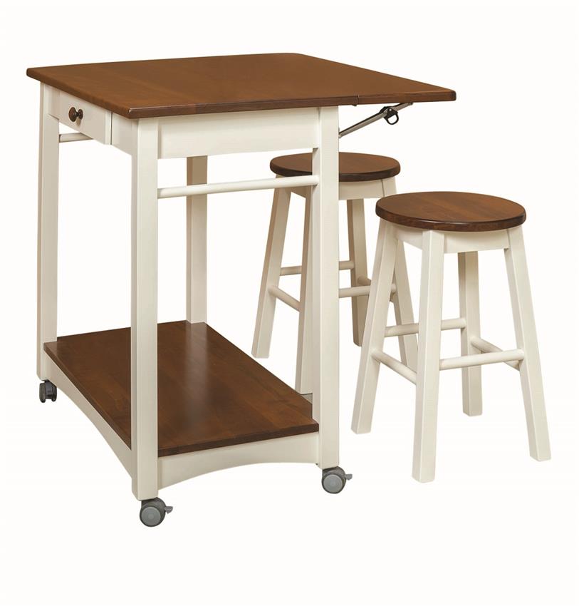 Amish Guest Server Kitchen Island With Two Bar Stools | drop leaf kitchen island with bar stools Amish Guest Server Kitchen Island With Two Bar Stools | drop leaf kitchen island with bar stools