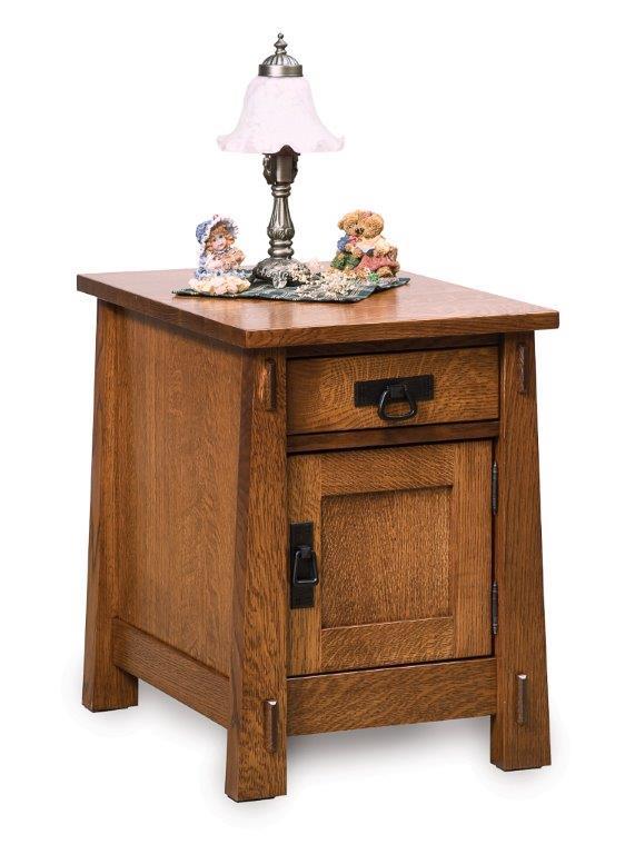 Modesto Enclosed End Table with Drawer and Door from DutchCrafters
