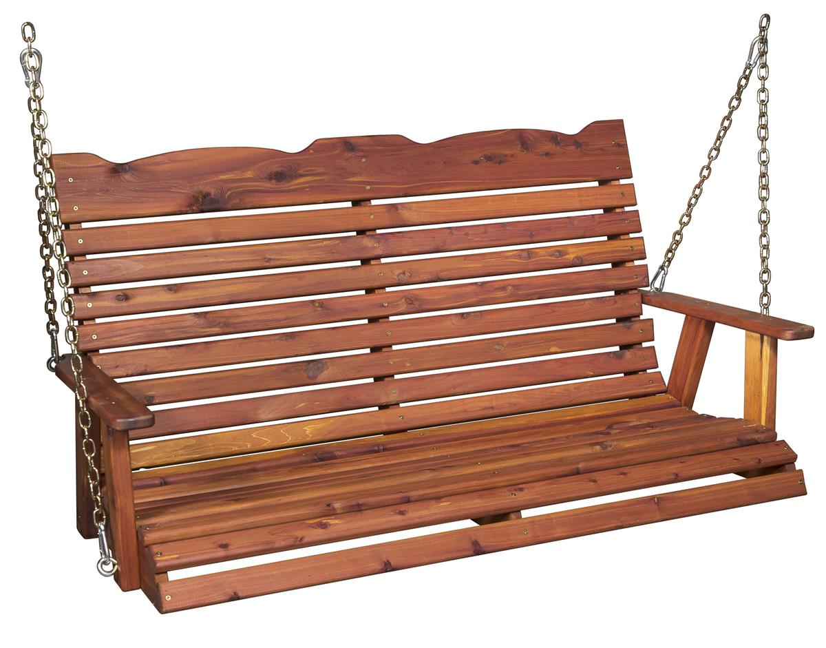 Cedar Straightback Porch Swing from DutchCrafters Amish Furniture