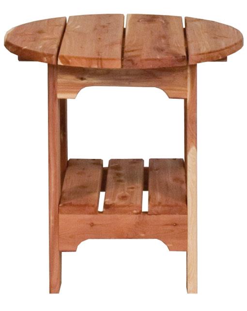 Amish Cedar Wood Round End Table from DutchCrafters Amish Furniture