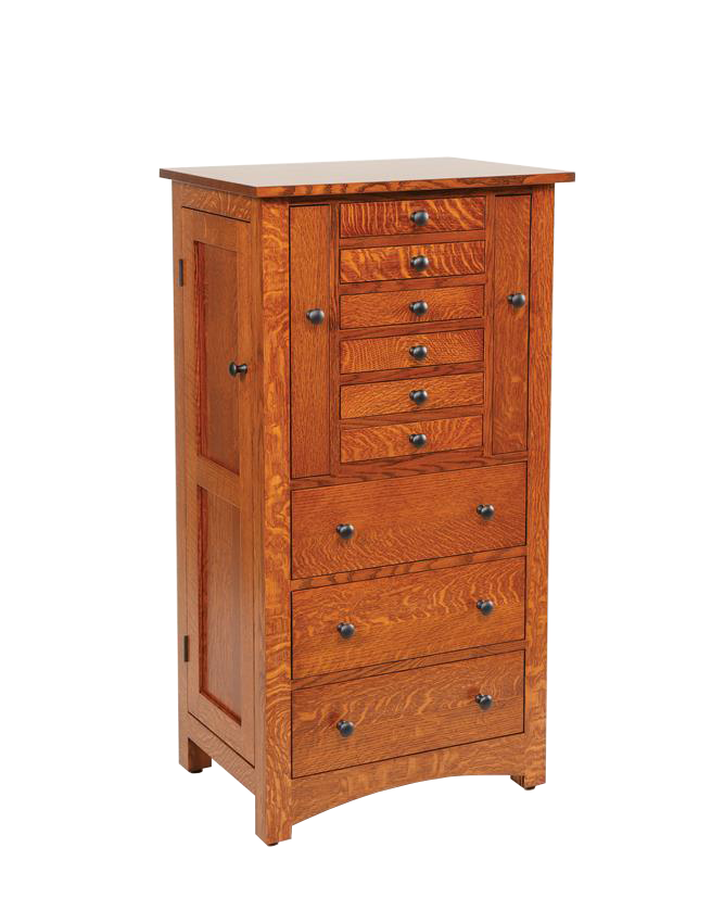 Amish 48 Deluxe Flush Mission Jewelry Armoire With Pull Out Doors Amish 48 Deluxe Flush Mission Jewelry Armoire With Pull Out Doors