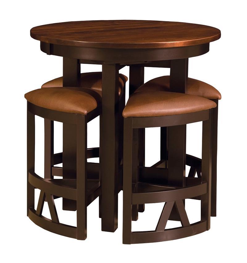 Lacrosse Round Gathering Table Amish Lacrosse Round Gathering Table