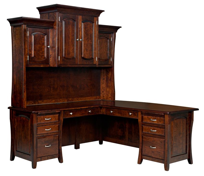 Berkley L Desk With Optional Hutch From Dutchcrafters Amish Furniture Amish Berkley L Desk With Optional Hutch
