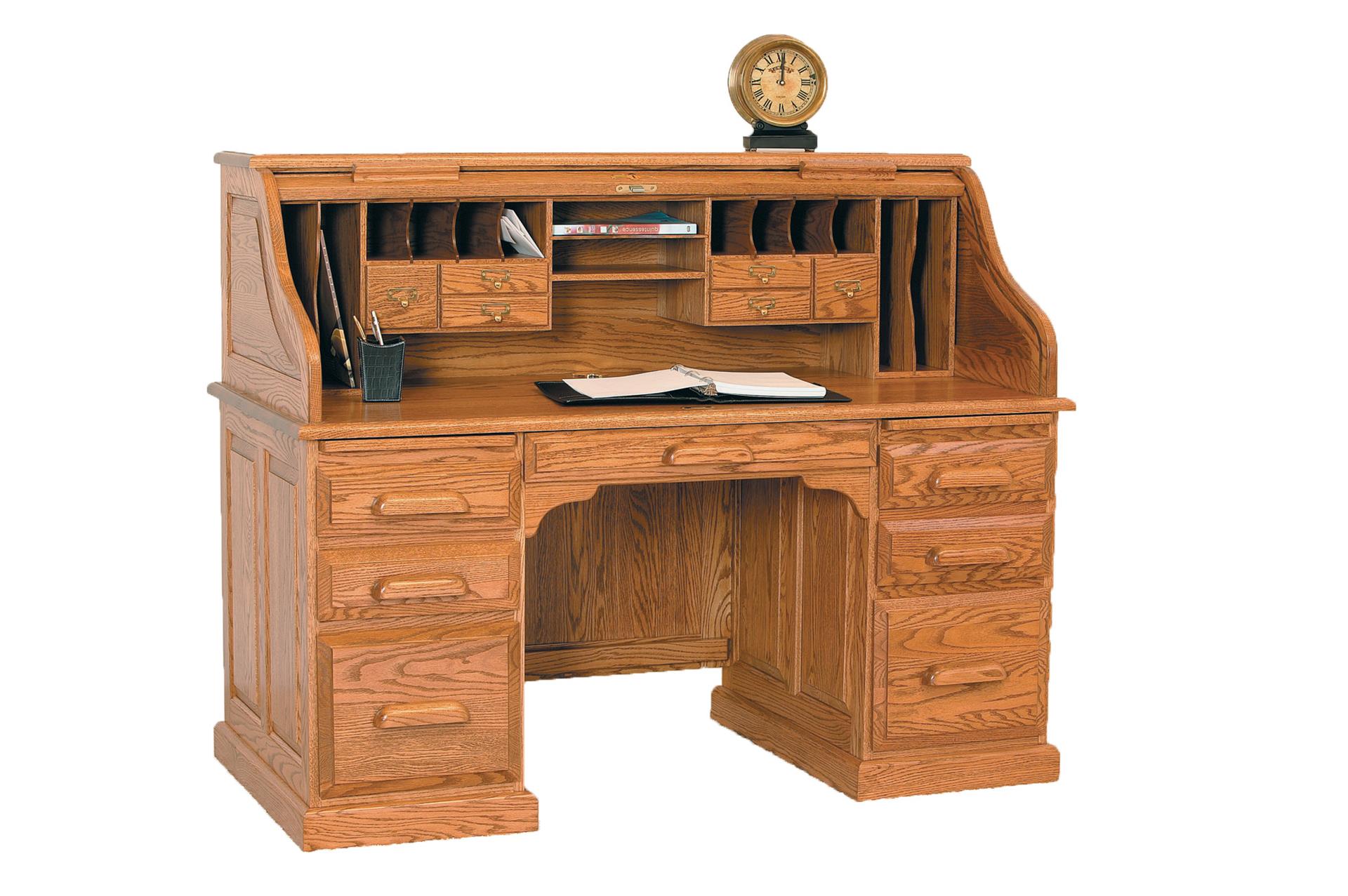 Oak Roll Top Desk Kits Computer With Pull Out Return Amish Vintage 60 Rolltop Desk