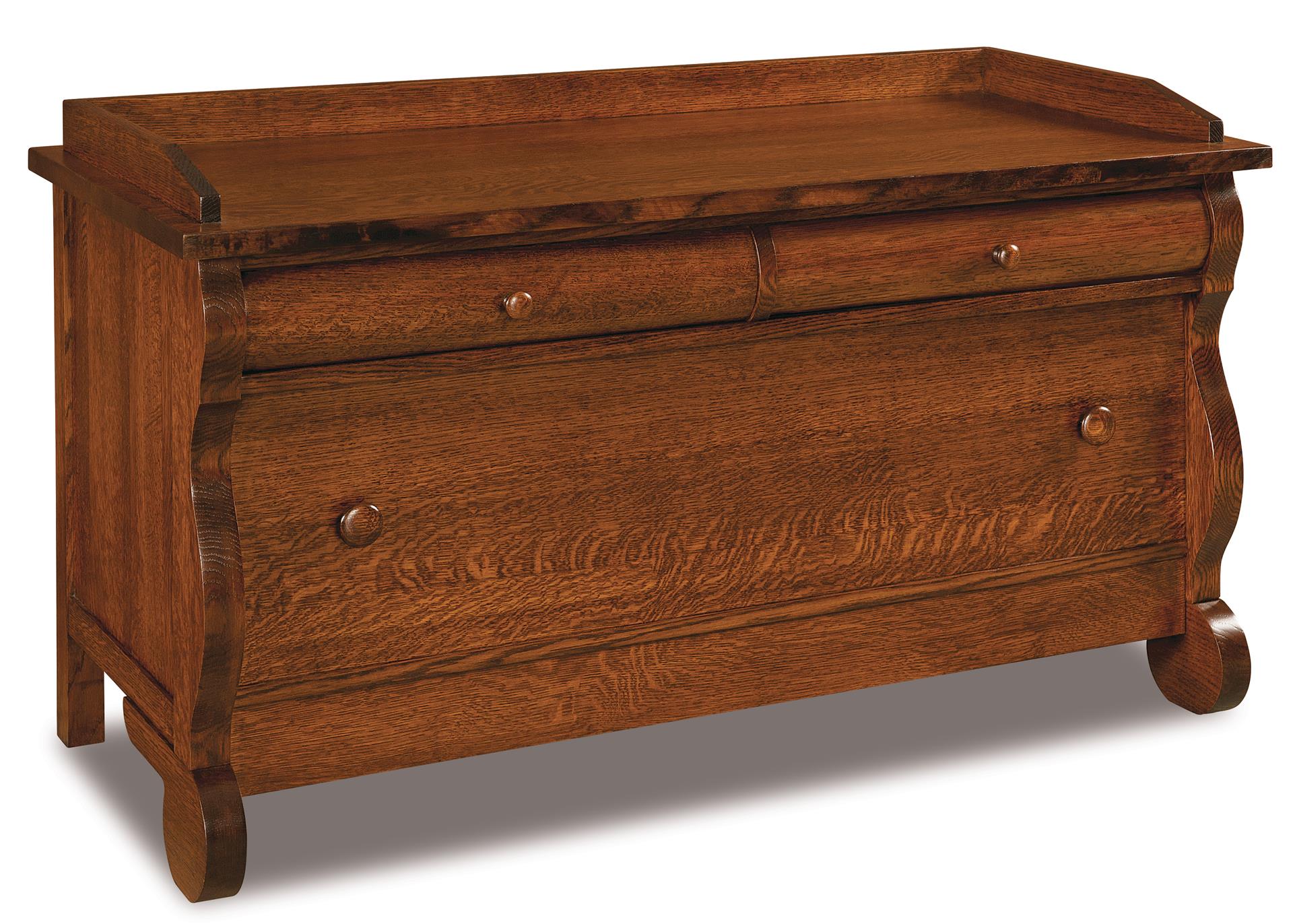 Amish Old Classic Sleigh Blanket Chest with Cedar Bottom