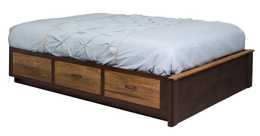 Amish Christy Platform Storage Bed No Headboard