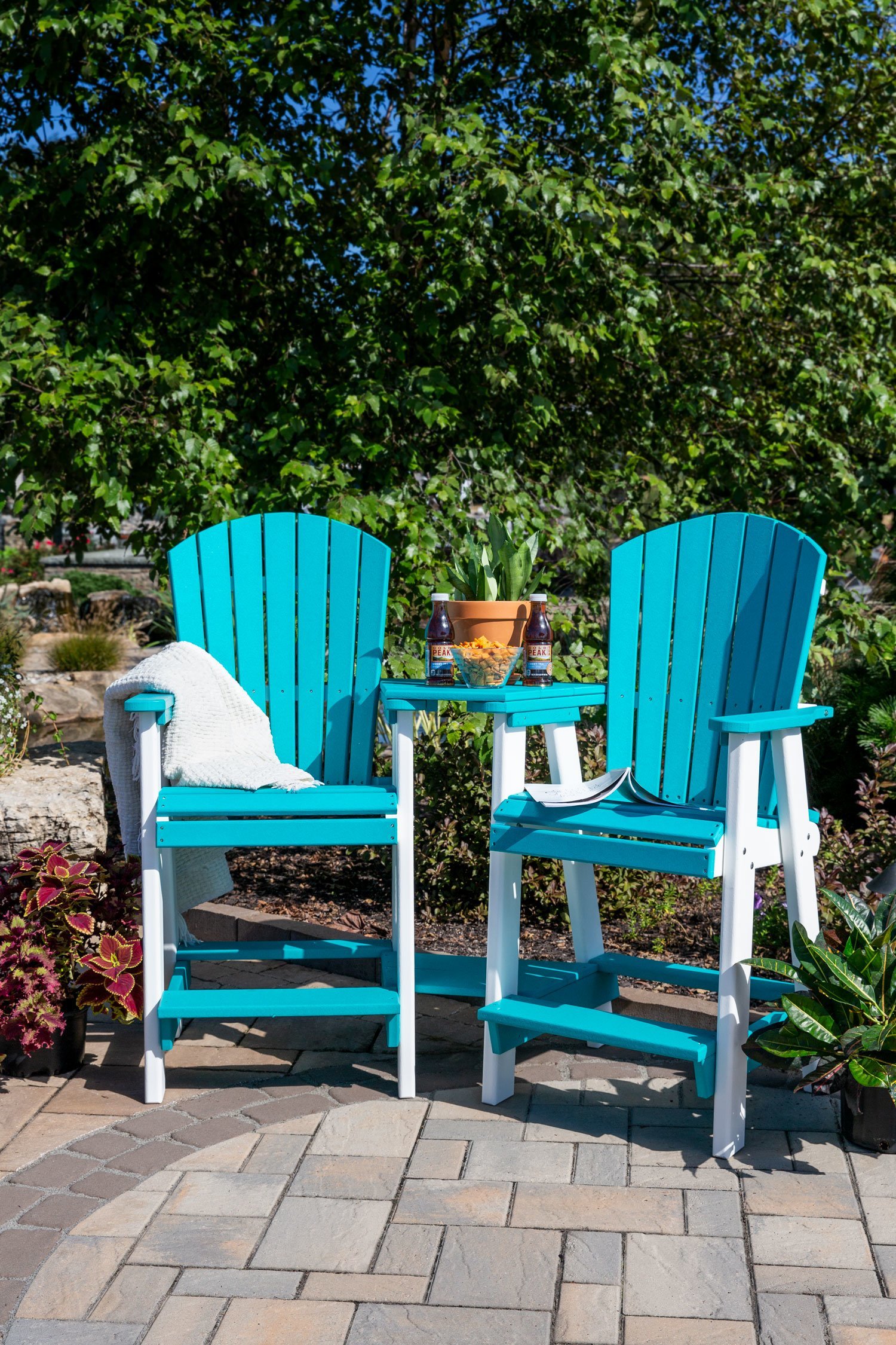 outdoor settee furniture on Leisure Lawns Poly Lumber Balcony Adirondack Settee From