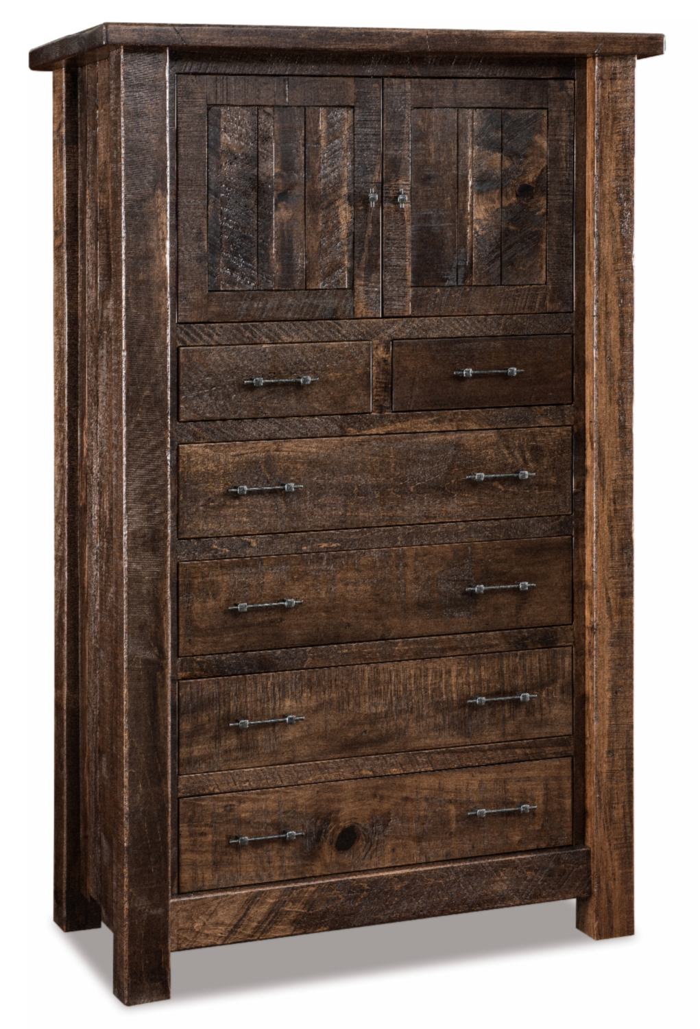 Rough Sawn Brown Maple Wood Vandella Chest Armoire From Dutchcrafters